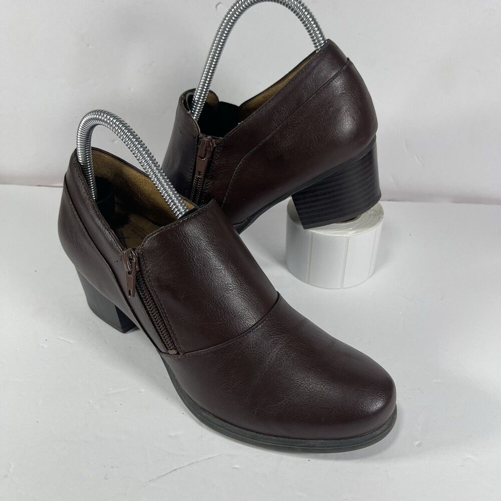 Natural Soul Brown Faux Leather Ankle Boots/Booties
